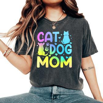 Cat Dog Mom For Pet Lovers Women's Oversized Comfort T-Shirt | Mazezy UK