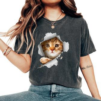 Cat Lover Cat Ginger Cat Art Cat Owner Women's Oversized Comfort T-Shirt - Thegiftio UK