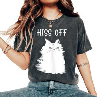 Cat Themed For Meow Cat Hiss Off Women's Oversized Comfort T-Shirt - Monsterry AU