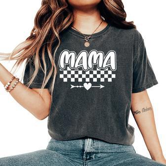Checkered Mama Racing Mother's Day Women's Oversized Comfort T-Shirt - Seseable
