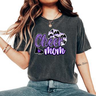 Cheer Mom Megaphone Purple Leopard Cheetah Print Women's Oversized Comfort T-Shirt - Thegiftio UK