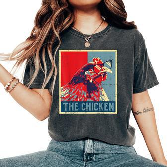 The Chicken Poster Vintage Country Farm Animal Farmer Women's Oversized Comfort T-Shirt - Monsterry DE
