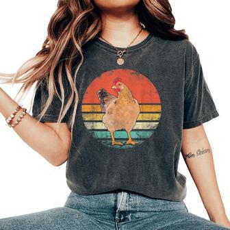 Chicken Retro Vintage Chicken Women's Oversized Comfort T-Shirt - Thegiftio UK
