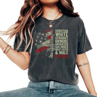 Christian White Straight Unwoke Unvaxxed Gun Owner Vintage Women's Oversized Comfort T-Shirt - Monsterry UK