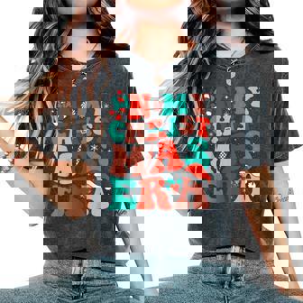 In My Christmas Era Groovy Matching Family Christmas 2023 Women's Oversized Comfort T-Shirt - Monsterry