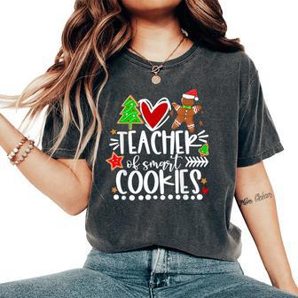 Christmas Teacher Of Smart Cookies Cute Gingerbread Women's Oversized Comfort T-Shirt | Mazezy CA