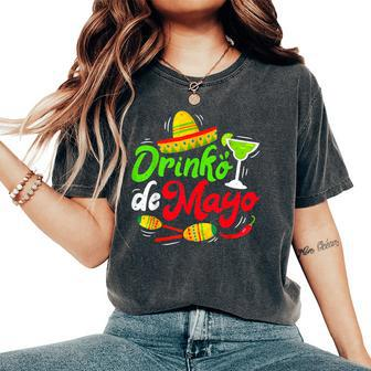 Cinco Drinko De Mayo Drinking Tequila Margarita Women's Oversized Comfort T-Shirt | Mazezy