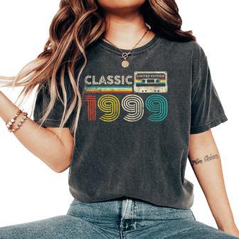 Classic 1999 Retro Birthday Idea 1999 Cassette Tape Vintage Women's Oversized Comfort T-Shirt - Monsterry