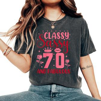 Classy Sassy 70 And Fabulous 70Th Birthday Girl 70 Year Old Women's Oversized Comfort T-Shirt - Thegiftio UK