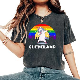 Cleveland Ohio Lgbtq Gay Pride Rainbow Women's Oversized Comfort T-Shirt - Monsterry