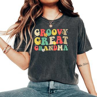 Cool Groovy Great Grandma 1St Birthday Family Matching Party Women's Oversized Comfort T-Shirt - Seseable
