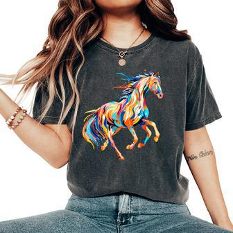 Cool Horse Colorfull Women's Oversized Comfort T-Shirt - Seseable