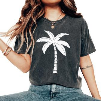 Cool Summer Vacation Beach Palm Tree Women's Oversized Comfort T-Shirt - Seseable