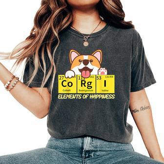 Corgi Elements Tab Of Happiness For Corgi Mom And Dad Women's Oversized Comfort T-Shirt - Seseable