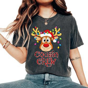 Cousin Crew Christmas Reindeer Santa Hat Xmas Women Women's Oversized Comfort T-Shirt - Seseable