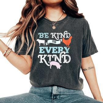 Cow Chicken Pig Support Kindness Animal Equality Vegan Women's Oversized Comfort T-Shirt - Monsterry CA