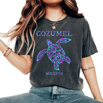 Cozumel Mexico Sea Turtle Boys Girls Toddler Cruise Souvenir Women's Oversized Comfort T-Shirt - Thegiftio UK