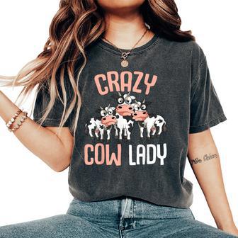 Crazy Cow Lady Cow Lover Women Women's Oversized Comfort T-Shirt - Thegiftio UK