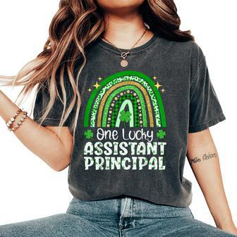 Cute One Lucky Assistant Principal Rainbow St Patrick’S Day Women's Oversized Comfort T-Shirt - Seseable