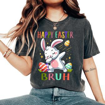Dabbing Bunny Easter Bruh Boy Girl Kid Women's Oversized Comfort T-Shirt - Seseable