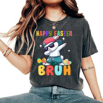 Dabbing Bunny Easter Bruh Boy Girl Kid Women's Oversized Comfort T-Shirt | Mazezy