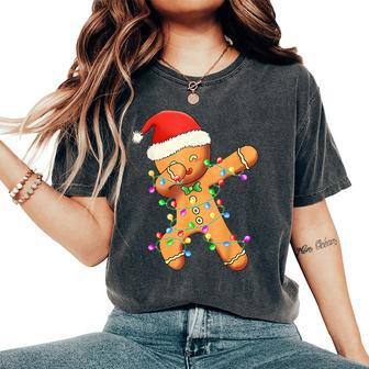 Dabbing Gingerbread For Boy Girl Christmas Tree Light Women's Oversized Comfort T-Shirt - Seseable
