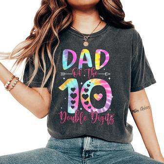 Dad Of The Birthday Girl Double Digits 10Th Birthday Women's Oversized Comfort T-Shirt - Seseable