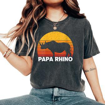 Dad Father Dads Grandpa Papa Rhino Women's Oversized Comfort T-Shirt - Monsterry CA