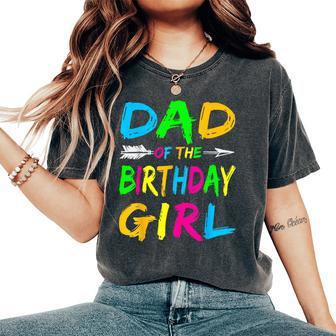 Dada Of The Birthday Girl Glows Retro 80'S Party Glow Women's Oversized Comfort T-Shirt - Seseable