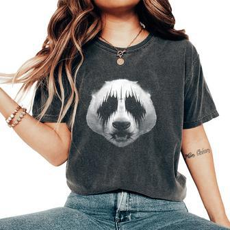 Death Metal Panda Music Heavy Metal For Women Women's Oversized Comfort T-Shirt - Monsterry