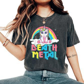 Death Metal Rainbow Unicorn Heavy Metal Women's Oversized Comfort T-Shirt - Thegiftio UK
