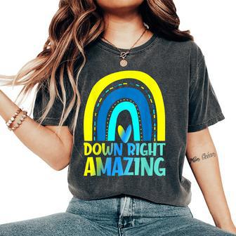 Down Right Amazing Rainbow Down Syndrome Awareness Women's Oversized Comfort T-Shirt - Monsterry DE