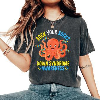 Down Syndrome Awareness Octopus Rock Your Sock Kid Women's Oversized Comfort T-Shirt - Seseable