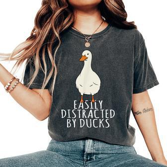Duck Easily Distracted By Ducks Women's Oversized Comfort T-Shirt - Thegiftio UK