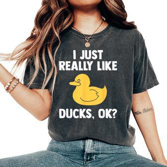 Duck For Quack Quakin Youth Rubber Ducky Women's Oversized Comfort T-Shirt - Monsterry UK