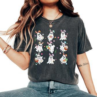 Easter Bunny Ghost Spooky Easter Floral Ghostie Women's Oversized Comfort T-Shirt - Monsterry UK