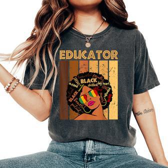 Educator Afro African American Black History Month Women's Oversized Comfort T-Shirt - Thegiftio UK