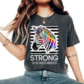 Ehlers-Danlos Awareness Eds Rainbow Zebra Strong Women's Oversized Comfort T-Shirt - Thegiftio UK
