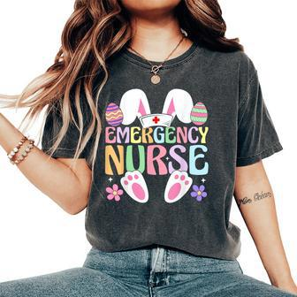 Emergency Department Nurse Easter Bunny Easter Day Er Nurse Women's Oversized Comfort T-Shirt - Monsterry