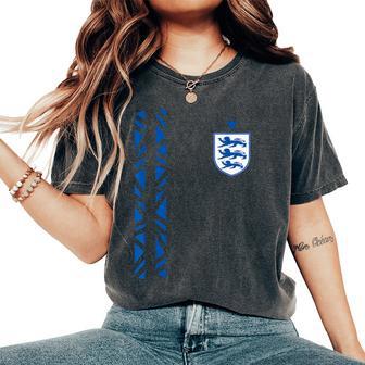 England Badge Women Men Girls & Boys Blue Lionesses Women's Oversized Comfort T-Shirt - Thegiftio UK