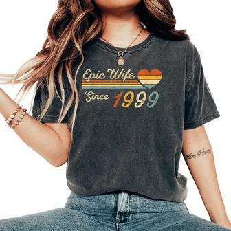 Epic Wife Since 1999 Vintage Wedding Anniversary Women's Oversized Comfort T-Shirt - Monsterry AU