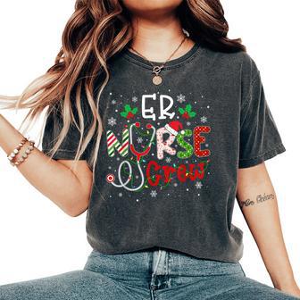 Er Christmas Nurse Crew Nursing Christmas Pattern Women's Oversized Comfort T-Shirt - Monsterry UK