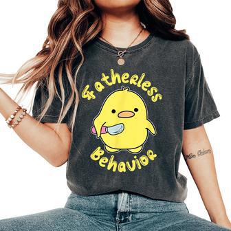 Fatherless Behavior Knife Duck Cute Women's Oversized Comfort T-Shirt - Thegiftio UK