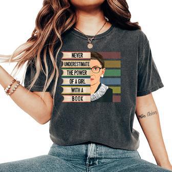 Feminist Ruth Bader Ginsburg Rbg Quote Girl With Book Women Women's Oversized Comfort T-Shirt - Thegiftio UK