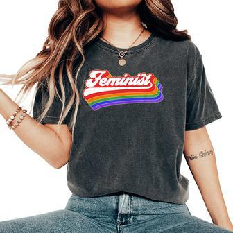 Feminist T Retro Vintage Rainbow 70'S Feminism Women's Oversized Comfort T-Shirt - Monsterry CA