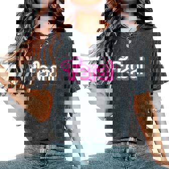 Feral Girl Summer Rap Trap Pink Retro Womens Women's Oversized Comfort T-Shirt - Seseable