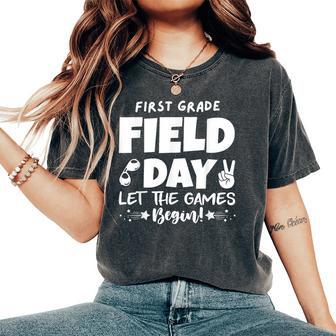 Field Day First 1St Grade Orange 2024 Boy Girl Teacher Women's Oversized Comfort T-Shirt - Seseable