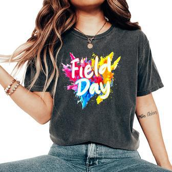 Field Trip Vibes Field Day Fun Day Colorful Teacher Student Women's Oversized Comfort T-Shirt - Seseable