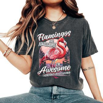 Flamingo Girls Boys Flamingos Are Awesome Women's Oversized Comfort T-Shirt - Monsterry