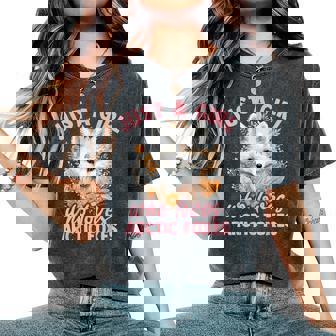 Floral Arctic Fox Just A Girl Who Loves Arctic Foxes Women's Oversized Comfort T-Shirt - Thegiftio UK